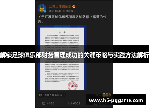 解锁足球俱乐部财务管理成功的关键策略与实践方法解析 解锁足球俱乐部财务管理成功的关键策略与实践方法解析